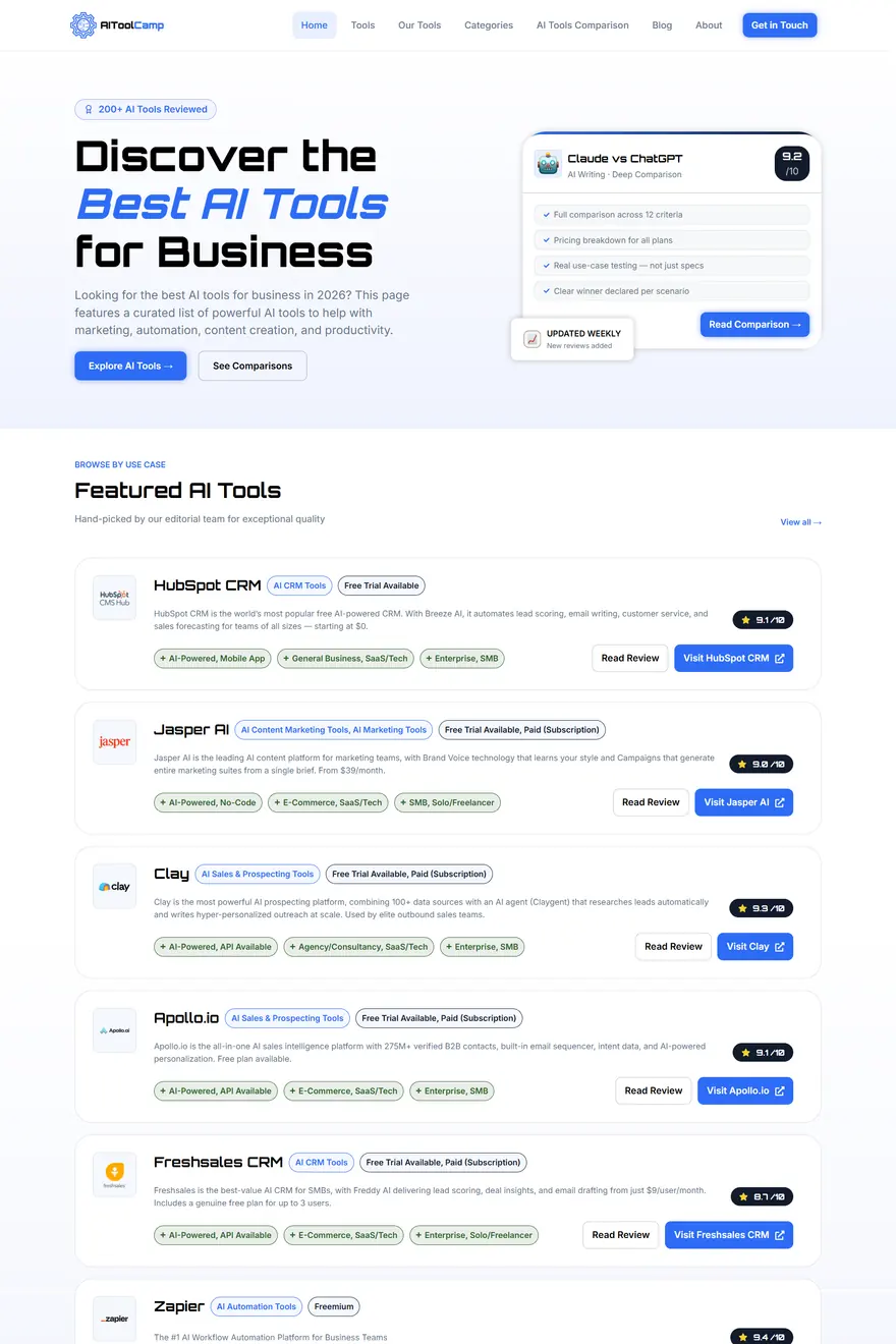AI Tool Camp website — built by Fakhar e Mustafa