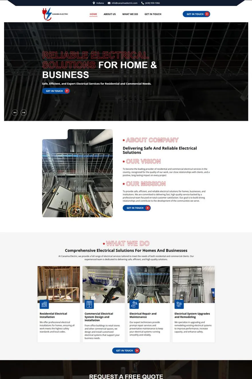 Canaima Electric website — built by Fakhar e Mustafa