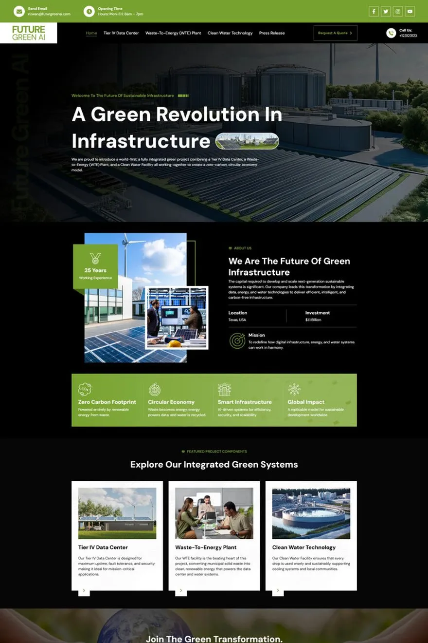 Future Green AI website — built by Fakhar e Mustafa