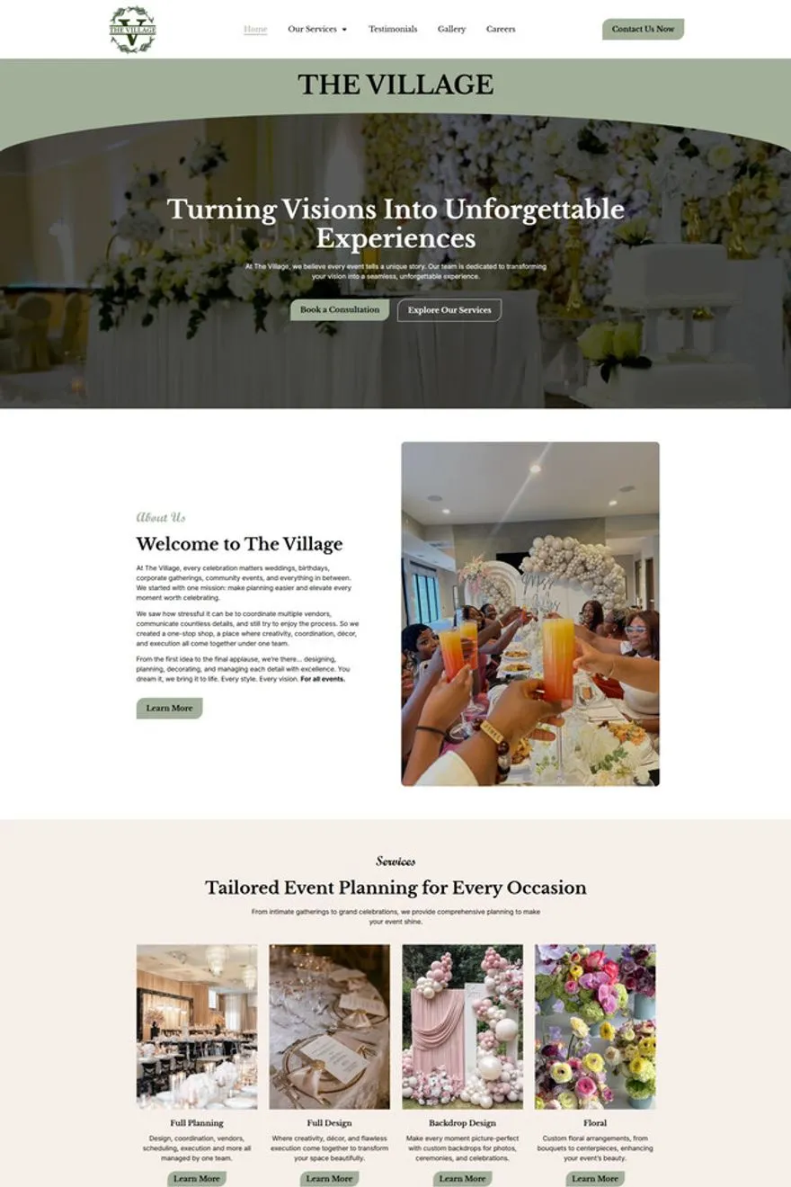 The Village Events website — built by Fakhar e Mustafa