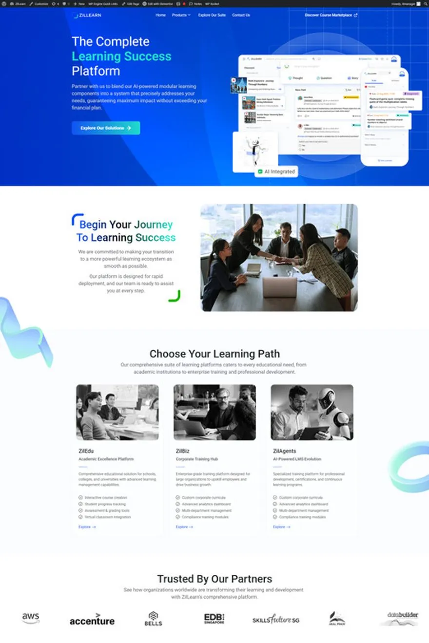 Zillearn website — built by Fakhar e Mustafa